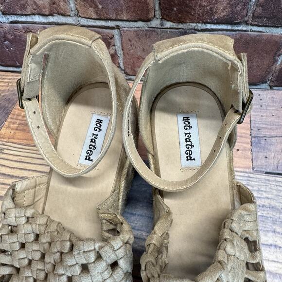 Not Rated Wedge Sandals Womens Size 8.5 Tan Jojo Woven Espadrille Open Toe Boho - Picture 8 of 11